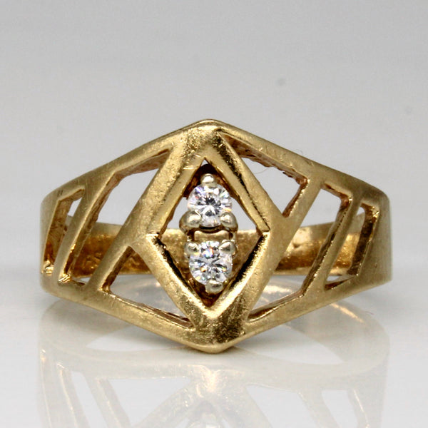 Vertical Diamond Open Work Ring | 0.08ctw | SZ 6.75 |