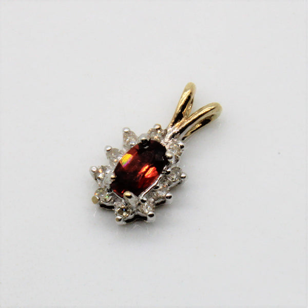 Petite Garnet & Diamond Pendant | 0.20ct, 0.05ctw |