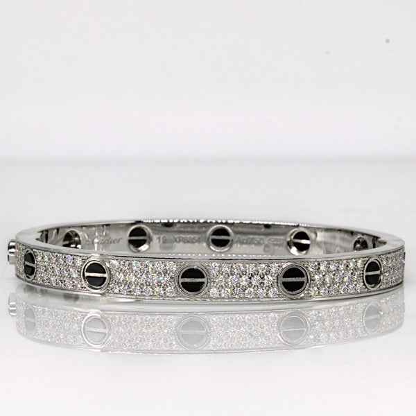 CARTIER Love Bracelet, Diamond-Paved, Ceramic  | 1.99ctw | 6