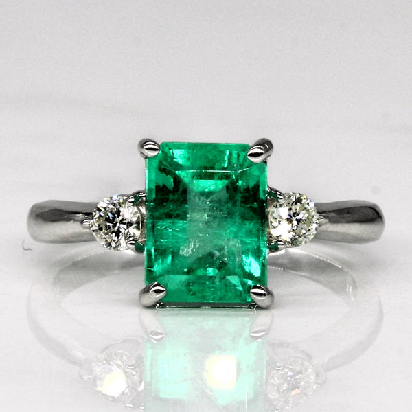 Emerald & Diamond Engagement Ring | 2.15ct, 0.20ctw | SZ 7 |