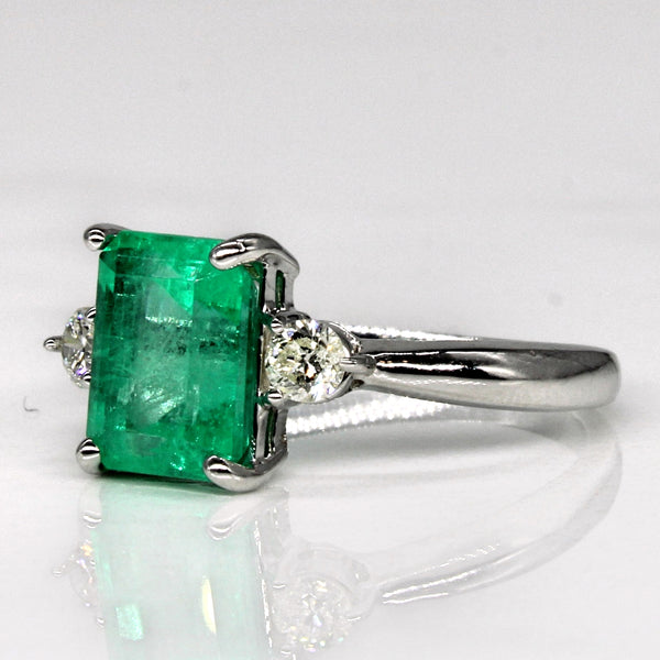 Emerald & Diamond Engagement Ring | 2.15ct, 0.20ctw | SZ 7 |