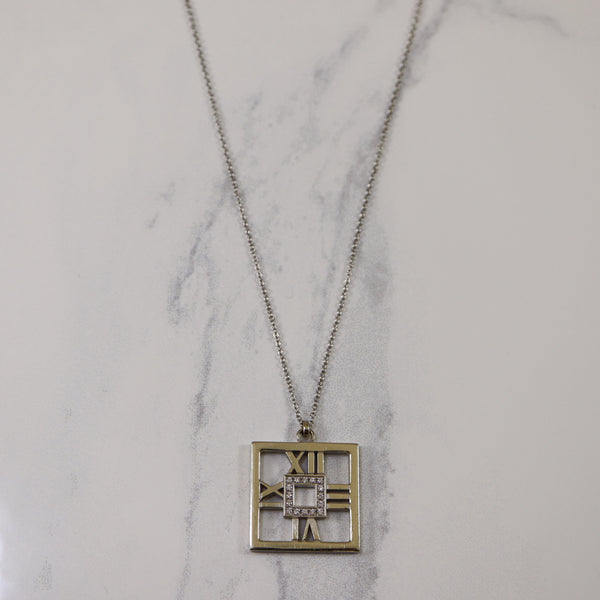 'Tiffany & Co.' Square Atlas Necklace | 0.16ctw | 24