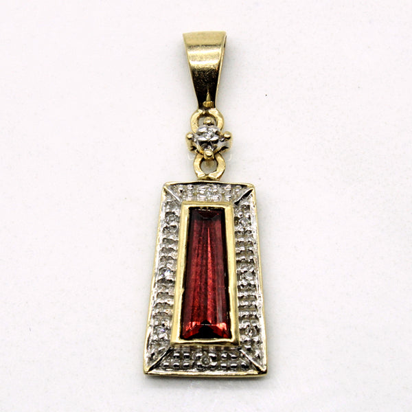 Halo Garnet & Diamond Pendant | 0.70ct, 0.04ctw |