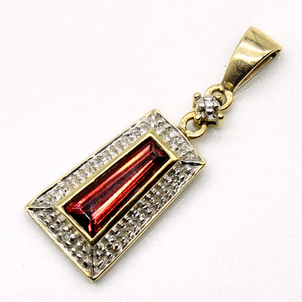 Halo Garnet & Diamond Pendant | 0.70ct, 0.04ctw |