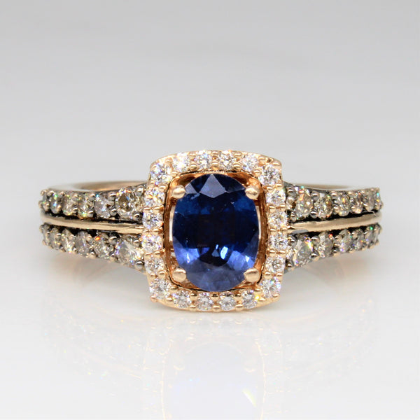 'Le Vian' Sapphire & Diamond Engagement Ring | 0.85ct, 0.58ctw | SZ 7 |