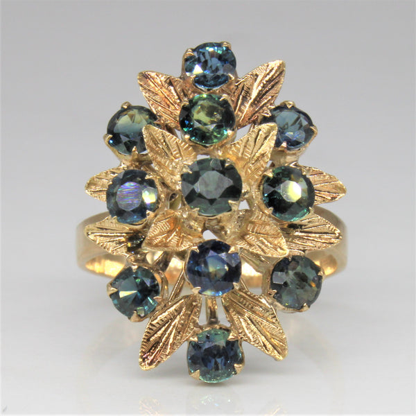 Sapphire Burst Floral Ring | 2.00ctw | SZ 7.5 |