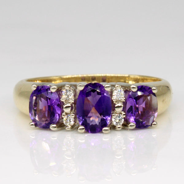 'Birks' Amethyst & Diamond Ring | 0.70ctw, 0.03ctw | SZ 6.5 |