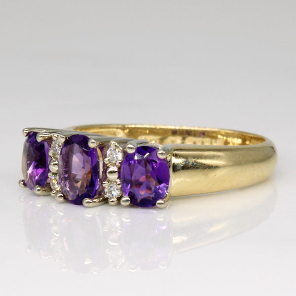 'Birks' Amethyst & Diamond Ring | 0.70ctw, 0.03ctw | SZ 6.5 |