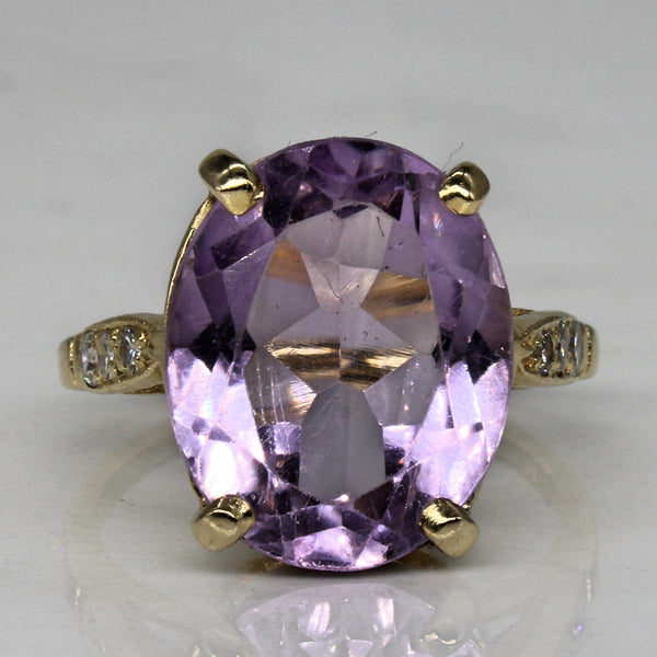 Amethyst & Diamond Cocktail Ring | 5.75ct, 0.16ctw | SZ 6.5 |