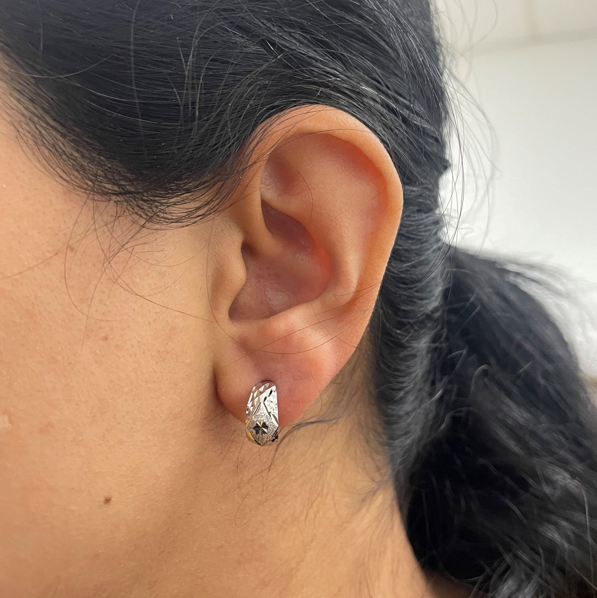 Platinum Huggie Earrings |