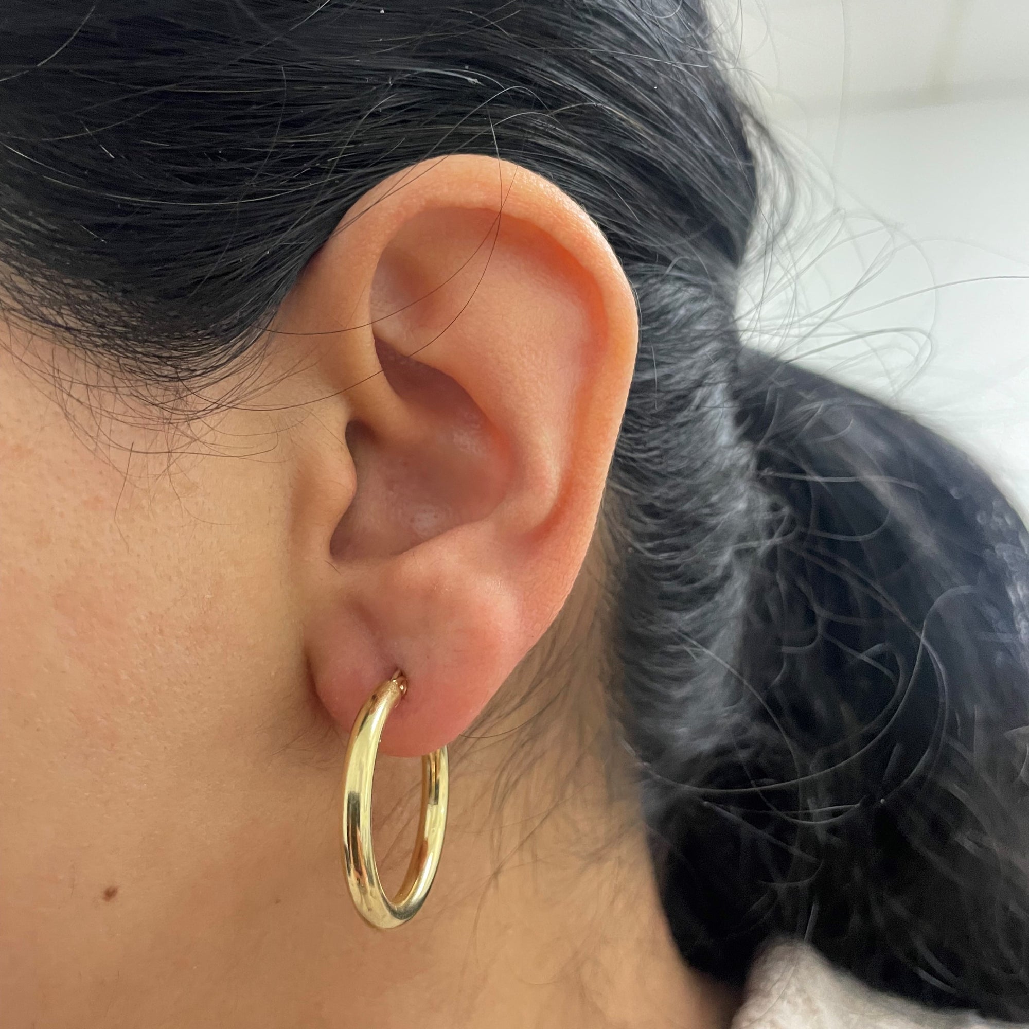 Yellow Gold Plain Hoops |