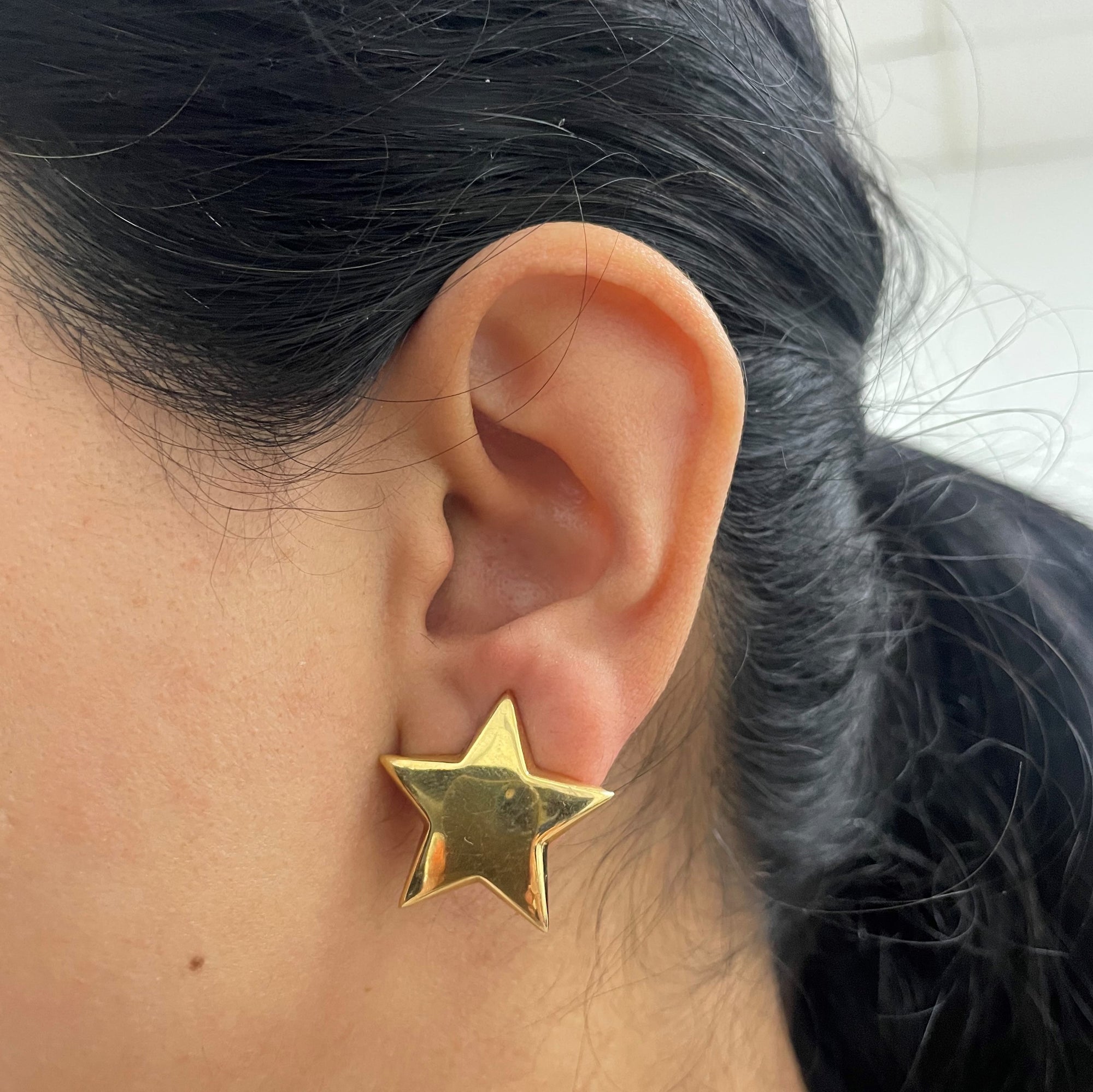 Omega Clip Puffed Star Studs |