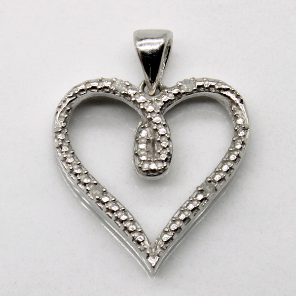 Silver Diamond Heart Pendant | 0.02ctw |