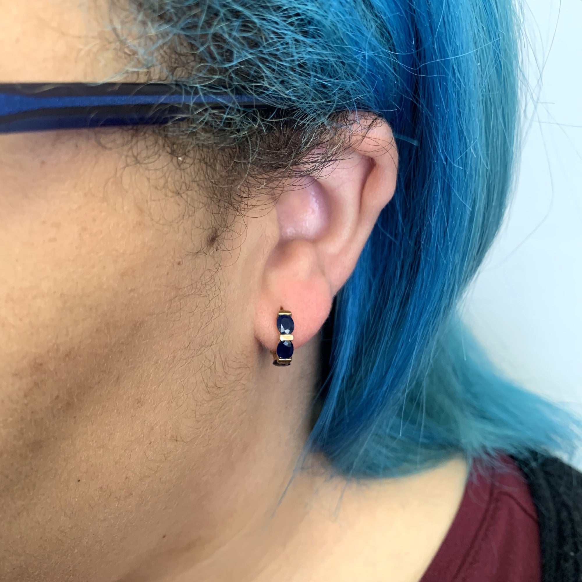 Blue Sapphire Hoop Earrings | 4.50ctw |