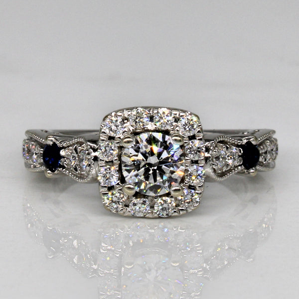 'Vera Wang' Diamond & Sapphire Love Collection Engagement Ring | 0.74ctw, 0.15ctw | SZ 4.75 |