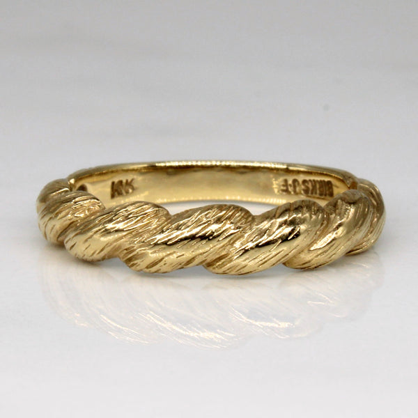 'Birks' Yellow Gold Twist Ring | SZ 7 |