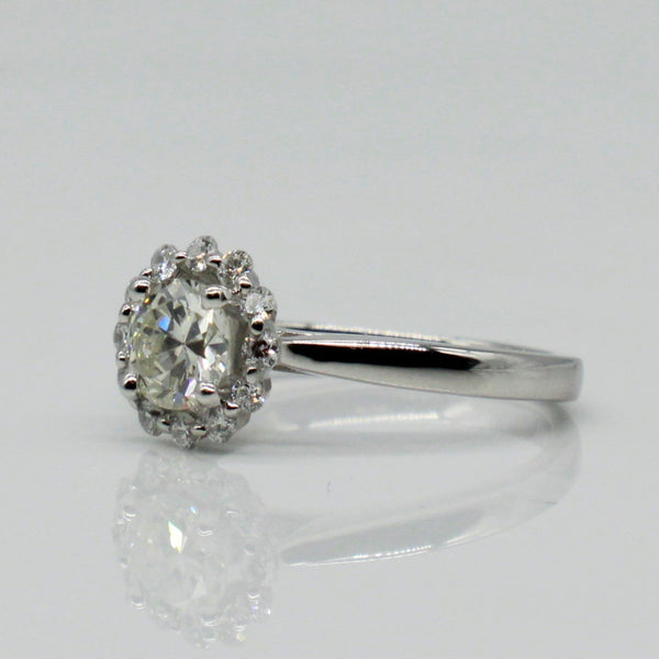 'Bespoke' Old European Diamond Halo Engagement Ring | 0.70ctw | SZ 4.75 |