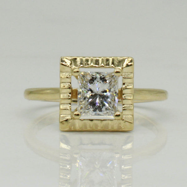 'Bespoke' Princess Diamond Inset Solitaire Ring | 1.05ct | SZ 7.5 |