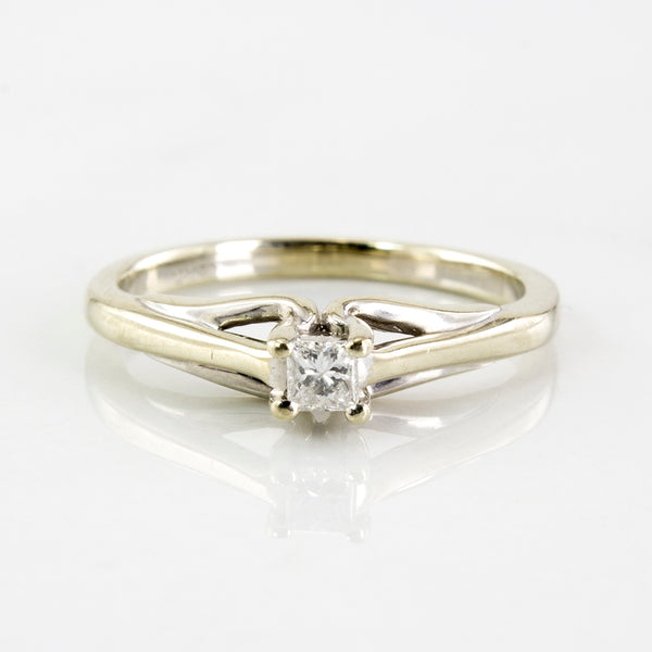 Princess Cut Diamond Solitaire Ring | 0.08 ctw | SZ 4.5 |