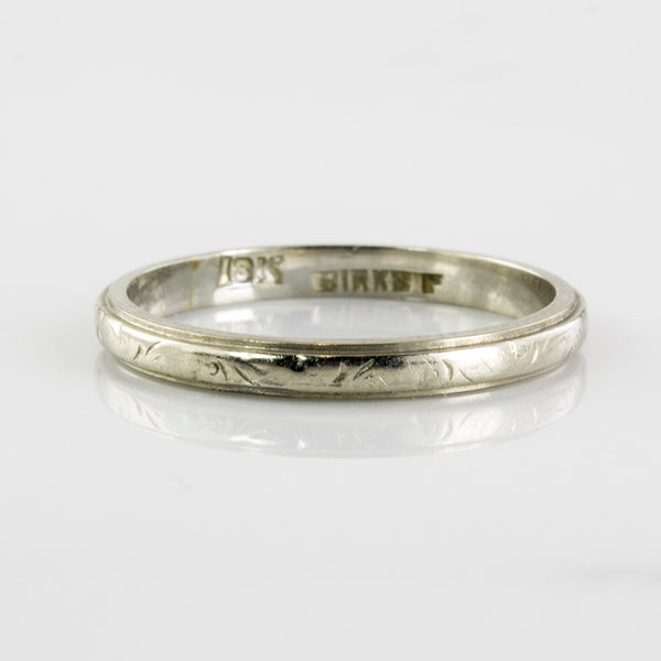 'Birks' 1930's White Gold Band | SZ 5.75 |