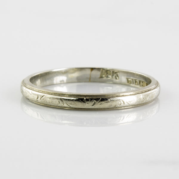 'Birks' 1930's White Gold Band | SZ 5.75 |