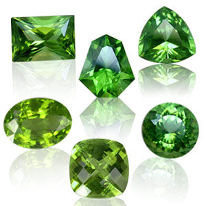 six peridot stones